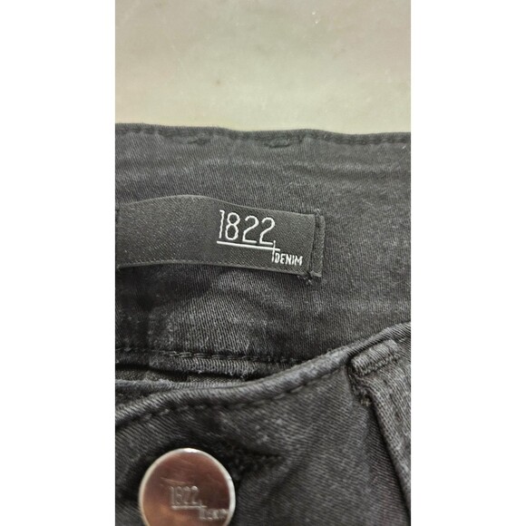 1822 Denim Black Five Pockets Straight Legs Button Pullover Men's Jeans Size 6 - Picture 3 of 10